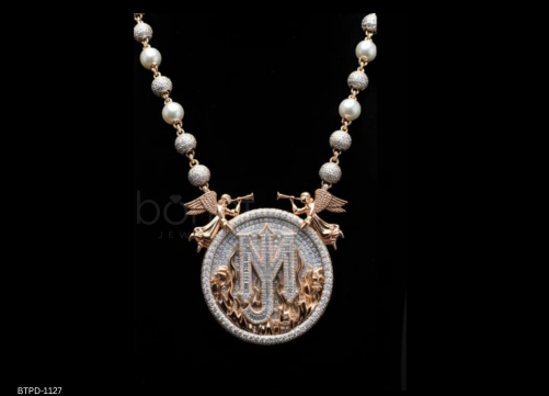Royal Angel Medallion Hip-Hop Pendant – EF VVS/VS Lab-Grown Diamonds in Solid Gold or 925 Silver