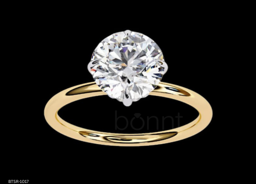 Classic Round Lab Grown Diamond Solitaire Ring – EF Color, VVS/VS Clarity | Bonnt
