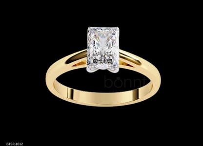 Radiant D-Color VVS Moissanite Solitaire Ring in Gold & Silver — Timeless Luxury for the One You Love
