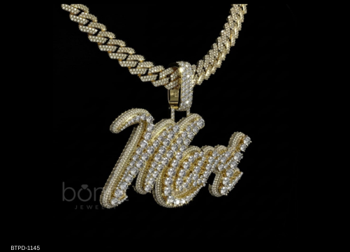 Luxury Street Name Pendant Featuring D-Color Moissanite