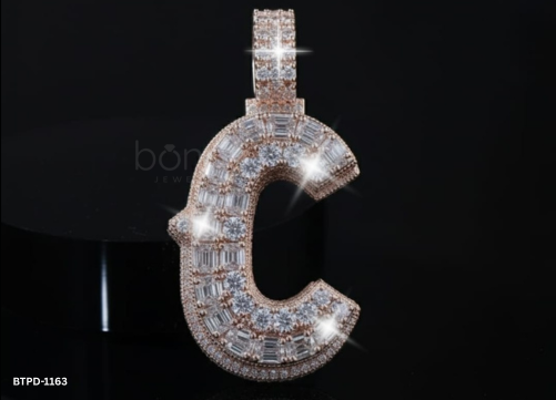 Iced “C” Initial Hip Hop Pendant – Lab Grown Diamond Luxury