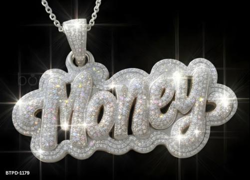 Luxury "Money" Hip-Hop Pendant in Lab-Grown Diamonds