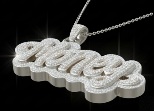 Luxury "Money" Hip-Hop Pendant in Lab-Grown Diamonds