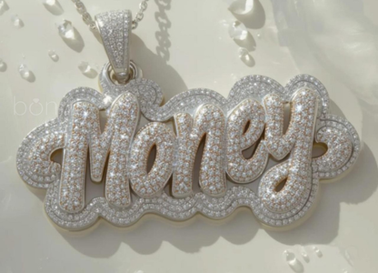 Luxury "Money" Hip-Hop Pendant in Lab-Grown Diamonds