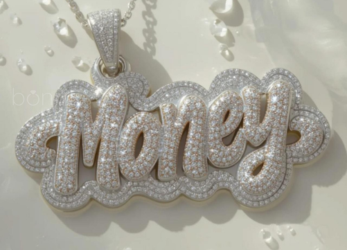 Luxury "Money" Hip-Hop Pendant in Moissanite Diamonds