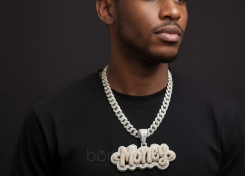 Luxury "Money" Hip-Hop Pendant in Lab-Grown Diamonds