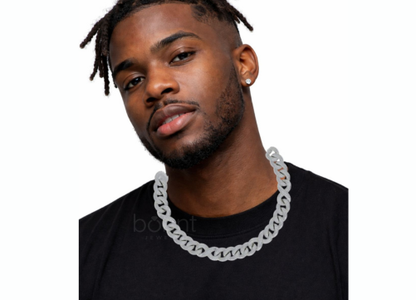 Iced Cuban Link Chain with VVS Moissanite Diamonds – D Color | Hip Hop Luxury Statement Chain