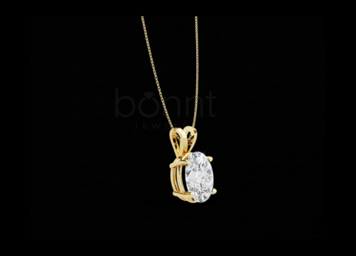 Classic Oval Solitaire Pendant in D-Color Moissanite | VVS Clarity