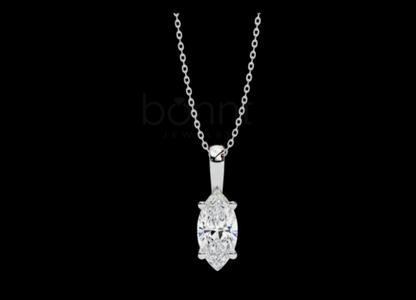 Aurelia Marquise Solitaire Pendant in D-Color Moissanite | VVS Clarity