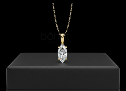 Aurelia Marquise Solitaire Pendant in D-Color Moissanite | VVS Clarity