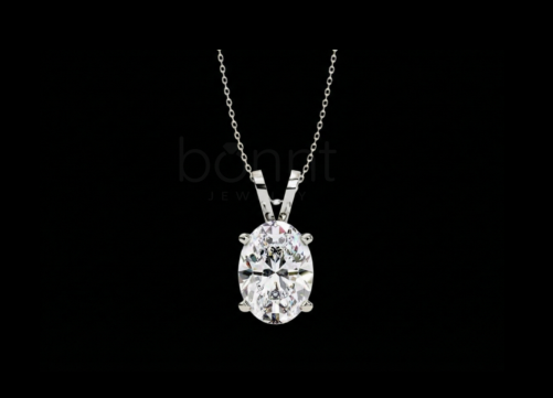 Timeless Oval Solitaire Pendant in Lab-Grown Diamond | EF Color • VVS/VS Clarity