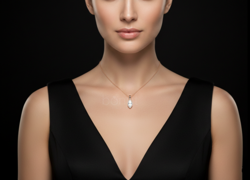 Aurelia Marquise Solitaire Pendant in D-Color Moissanite | VVS Clarity