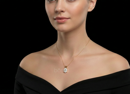 Timeless Oval Solitaire Pendant in Lab-Grown Diamond | EF Color • VVS/VS Clarity