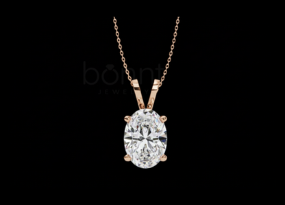 Timeless Oval Solitaire Pendant in Lab-Grown Diamond | EF Color • VVS/VS Clarity