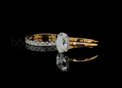Oval Bridal Set Lab-Grown Diamond Solitaire Ring | EF Color • VVS–VS Clarity • Ideal Cut