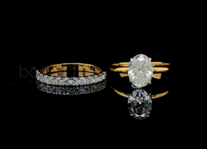 Oval Bridal Set Lab-Grown Diamond Solitaire Ring | EF Color • VVS–VS Clarity • Ideal Cut