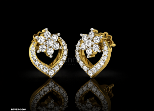 Forever Heart Moissanite Diamond Stud Earrings – D Color VVS | Valentine’s Luxury Gift