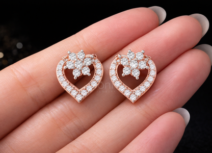 Heart Bloom Lab-Grown Diamond Valentine Earrings | EF Color, VVS–VS Clarity | BONNT