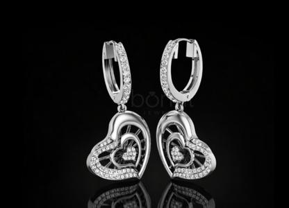 Heart Drop Lab-Grown Diamond Hoop Earrings – EF Color VVS/VS | Valentine’s Luxury Gift