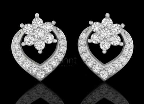 Heart Bloom Lab-Grown Diamond Valentine Earrings | EF Color, VVS–VS Clarity | BONNT