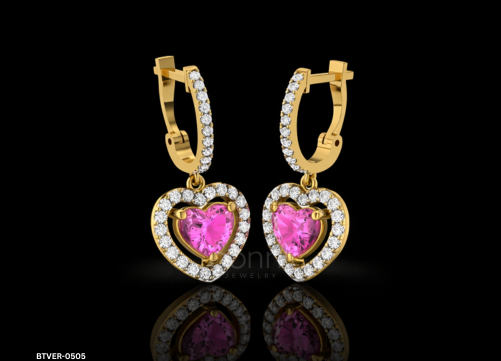 Heart Promise Drop Earrings with Lab-Grown Diamonds | EF Color • VVS/VS Clarity | Valentine’s Luxury Earrings