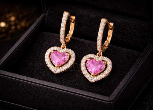Heart Promise Drop Earrings with Lab-Grown Diamonds | EF Color • VVS/VS Clarity | Valentine’s Luxury Earrings