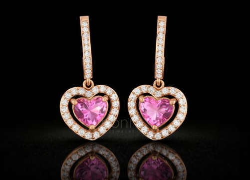 Heart Promise Drop Earrings with Lab-Grown Diamonds | EF Color • VVS/VS Clarity | Valentine’s Luxury Earrings