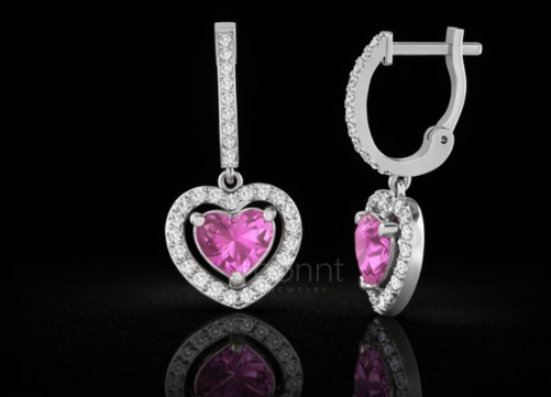 Heart Promise Drop Earrings with Lab-Grown Diamonds | EF Color • VVS/VS Clarity | Valentine’s Luxury Earrings