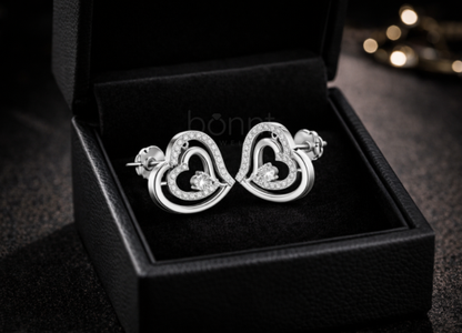 Heart Embrace Solitaire Lab-Grown Diamond Earrings | EF Color • VVS/VS Clarity | Sustainable Luxury