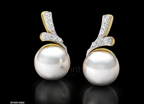 Romantic Pearl & Lab-Grown Diamond Drop Earrings in Two-Tone Gold | Valentine’s Fine Jewelry