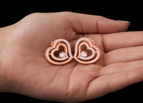 Heart Embrace Solitaire Lab-Grown Diamond Earrings | EF Color • VVS/VS Clarity | Sustainable Luxury