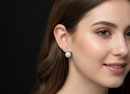 Romantic Pearl & Lab-Grown Diamond Drop Earrings in Two-Tone Gold | Valentine’s Fine Jewelry