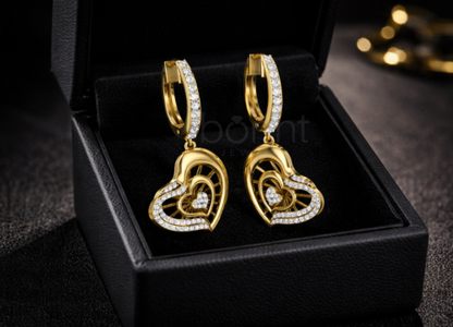 Heart Drop Lab-Grown Diamond Hoop Earrings – EF Color VVS/VS | Valentine’s Luxury Gift
