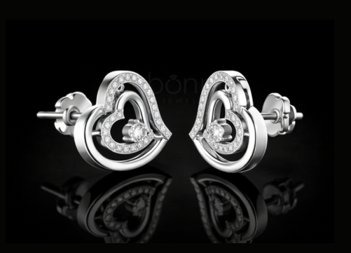 Heart Embrace Solitaire Lab-Grown Diamond Earrings | EF Color • VVS/VS Clarity | Sustainable Luxury