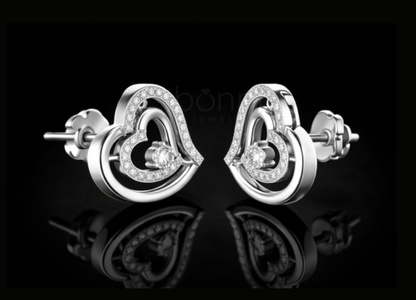 Heart Embrace Solitaire Lab-Grown Diamond Earrings | EF Color • VVS/VS Clarity | Sustainable Luxury