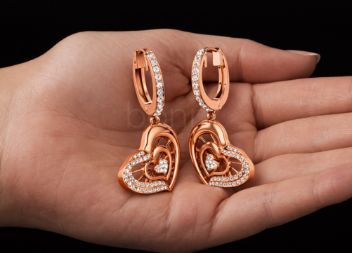 Heart Drop Lab-Grown Diamond Hoop Earrings – EF Color VVS/VS | Valentine’s Luxury Gift