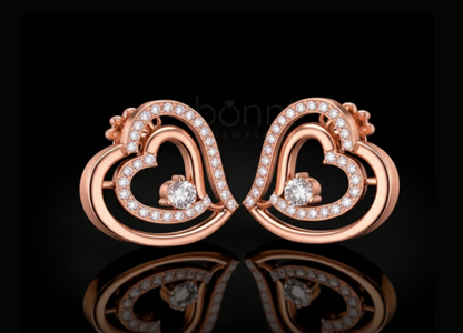 Heart Embrace Solitaire Lab-Grown Diamond Earrings | EF Color • VVS/VS Clarity | Sustainable Luxury
