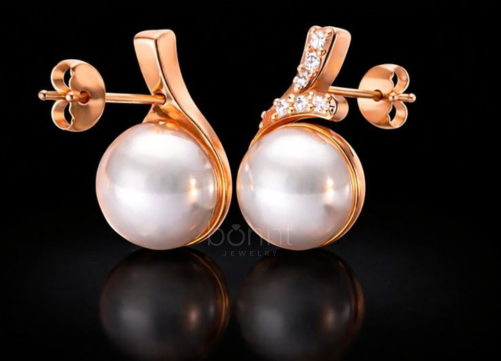 Romantic Pearl & Lab-Grown Diamond Drop Earrings in Two-Tone Gold | Valentine’s Fine Jewelry