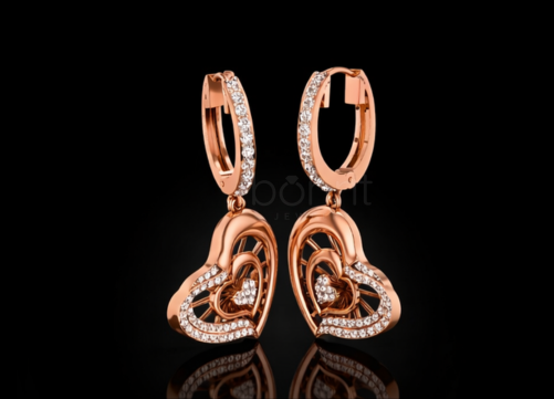 Heart Drop Lab-Grown Diamond Hoop Earrings – EF Color VVS/VS | Valentine’s Luxury Gift