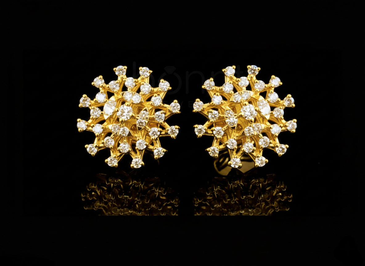 Luxury Lab-Grown Diamond Cluster Stud Earrings | EF Color, VVS–VS Clarity | Timeless Floral Sparkle