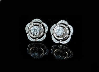 Floral Halo Lab-Grown Diamond Stud Earrings | EF Color • VVS/VS Clarity • Ideal Cut