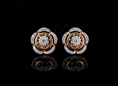 Floral Halo Lab-Grown Diamond Stud Earrings | EF Color • VVS/VS Clarity • Ideal Cut