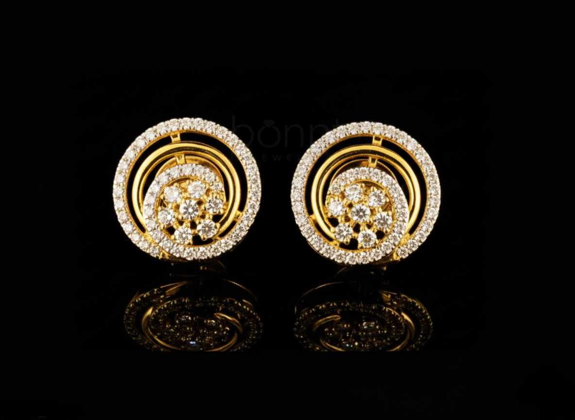 Eternal Orbit Moissanite Diamond Halo Stud Earrings | D Color • VVS Clarity • Ideal Cut