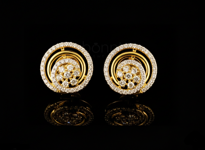 Eternal Orbit Moissanite Diamond Halo Stud Earrings | D Color • VVS Clarity • Ideal Cut