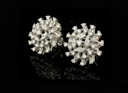 Luxury Lab-Grown Diamond Cluster Stud Earrings | EF Color, VVS–VS Clarity | Timeless Floral Sparkle