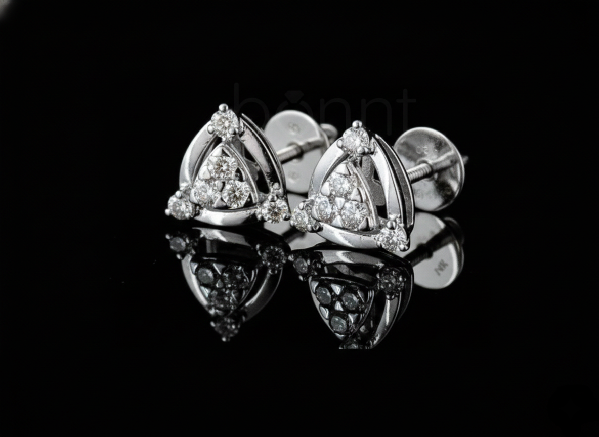 Trillion Stud Earrings in Lab-Grown Diamond – EF Color, VVS/VS Clarity, Ideal Cut | Luxury Diamond Earrings