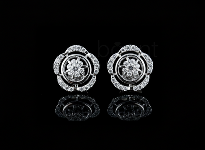 Floral Halo Lab-Grown Diamond Stud Earrings | EF Color • VVS/VS Clarity • Ideal Cut