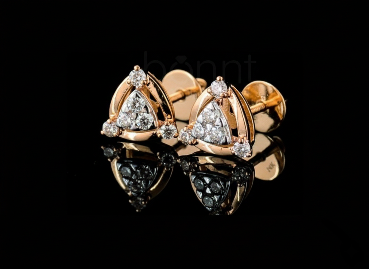 Trillion Stud Earrings in Lab-Grown Diamond – EF Color, VVS/VS Clarity, Ideal Cut | Luxury Diamond Earrings