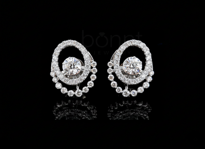 Eternal Oval Halo Moissanite Diamond Earrings – D Color VVS Clarity | Bonnt Fine Jewelry