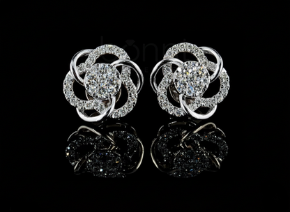 Eternal Bloom Moissanite Diamond Stud Earrings | D Color • VVS Clarity • Ideal Cut